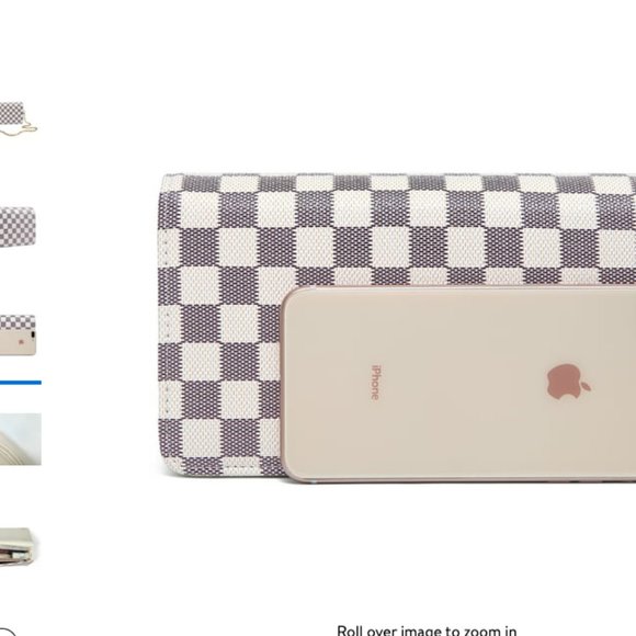 Check Cross Body Bag Cream Purse - Picture 3 of 15